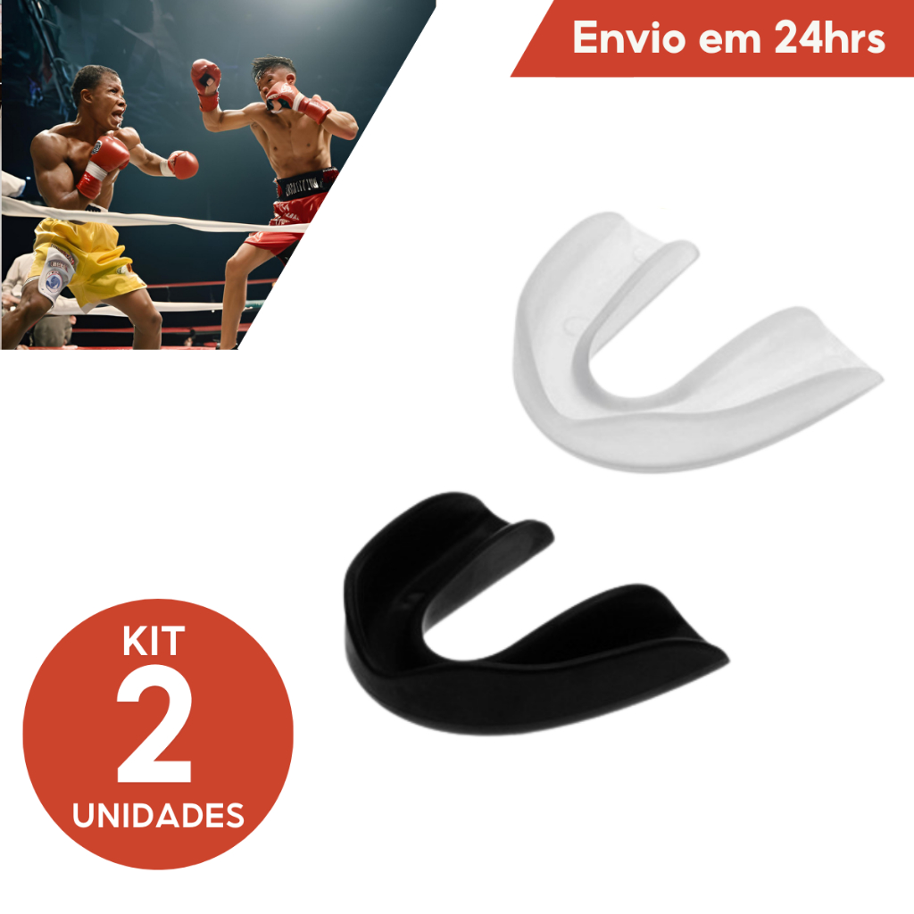 Kit 2 Protetor Bucal Simples Moldável Água Quente Luta Boxe Kit 2 Protetor Bucal Simples Moldável Água Quente Luta Boxe