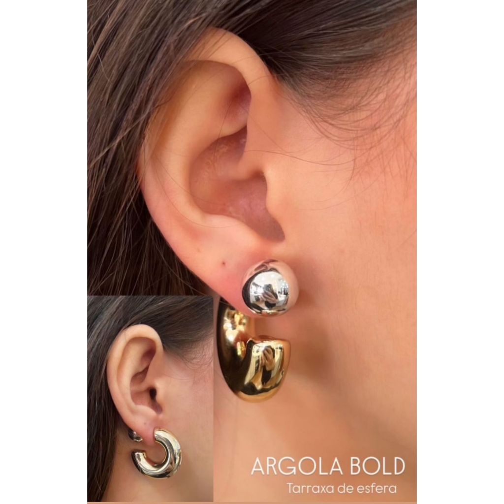 Brinco Argola Bold com Tarraxa Esfera