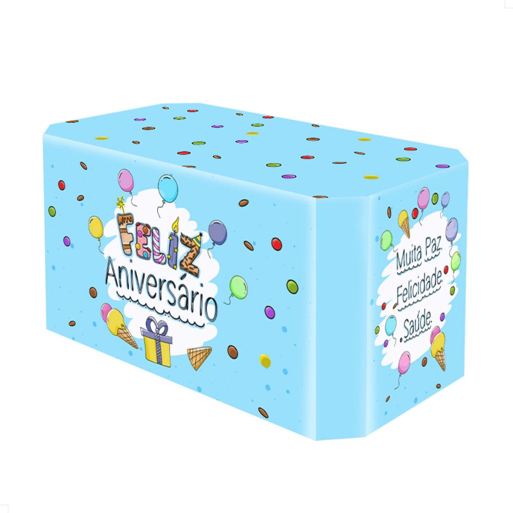 Toalha De Mesa Decoração De Festa Em Tecido Veste Fácil - Feliz Aniversário