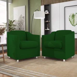 Kit 02 Poltronas Recepção Consultório Suede – Balaqui Decor