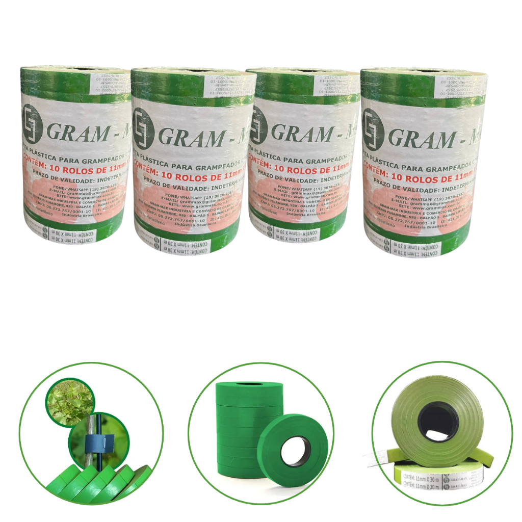 Kit 4 Unidades Fita Verde Para Alceador Verduras Gram Max 30 Metros x 11mm