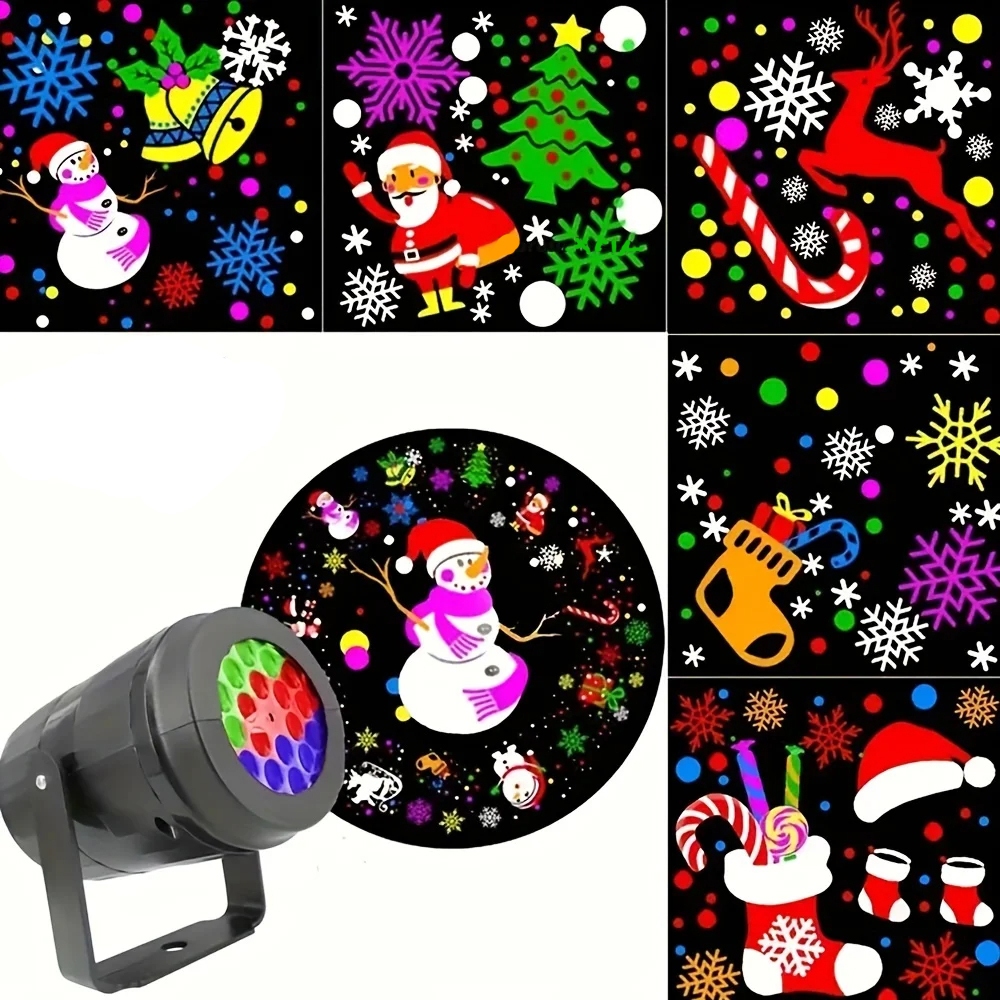 Mini Refletor Led de Natal Projetor 16 Padrões de Laser 110v / 220v Decoração Natalina