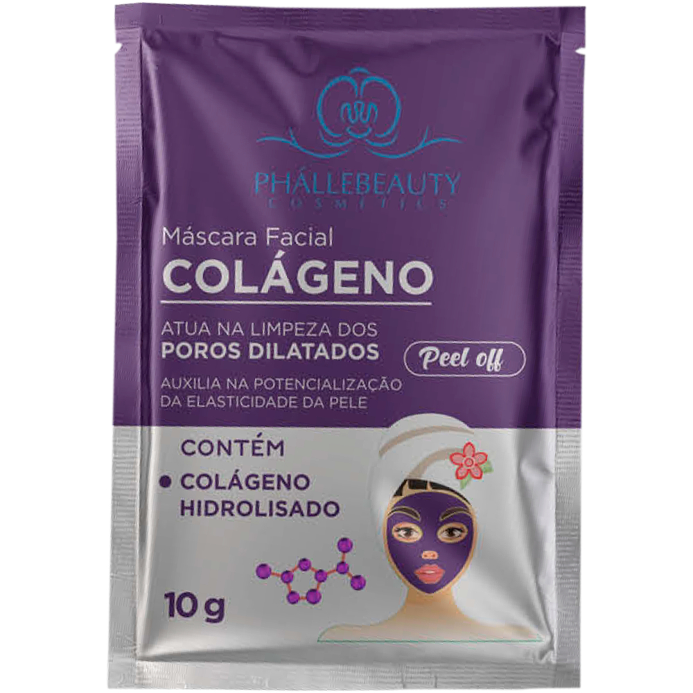 Máscara Facial Peel Off Colágeno PhálleBeauty PH0516 em Oferta na Shopee