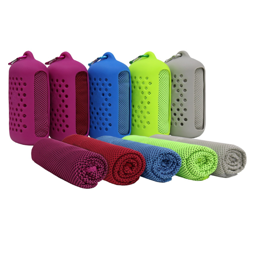 Toalha Refrescante Multifuncional Esportiva 90x30cm Bolsa Transporte Fit Academia Seca Rápido Bask - Home & Living