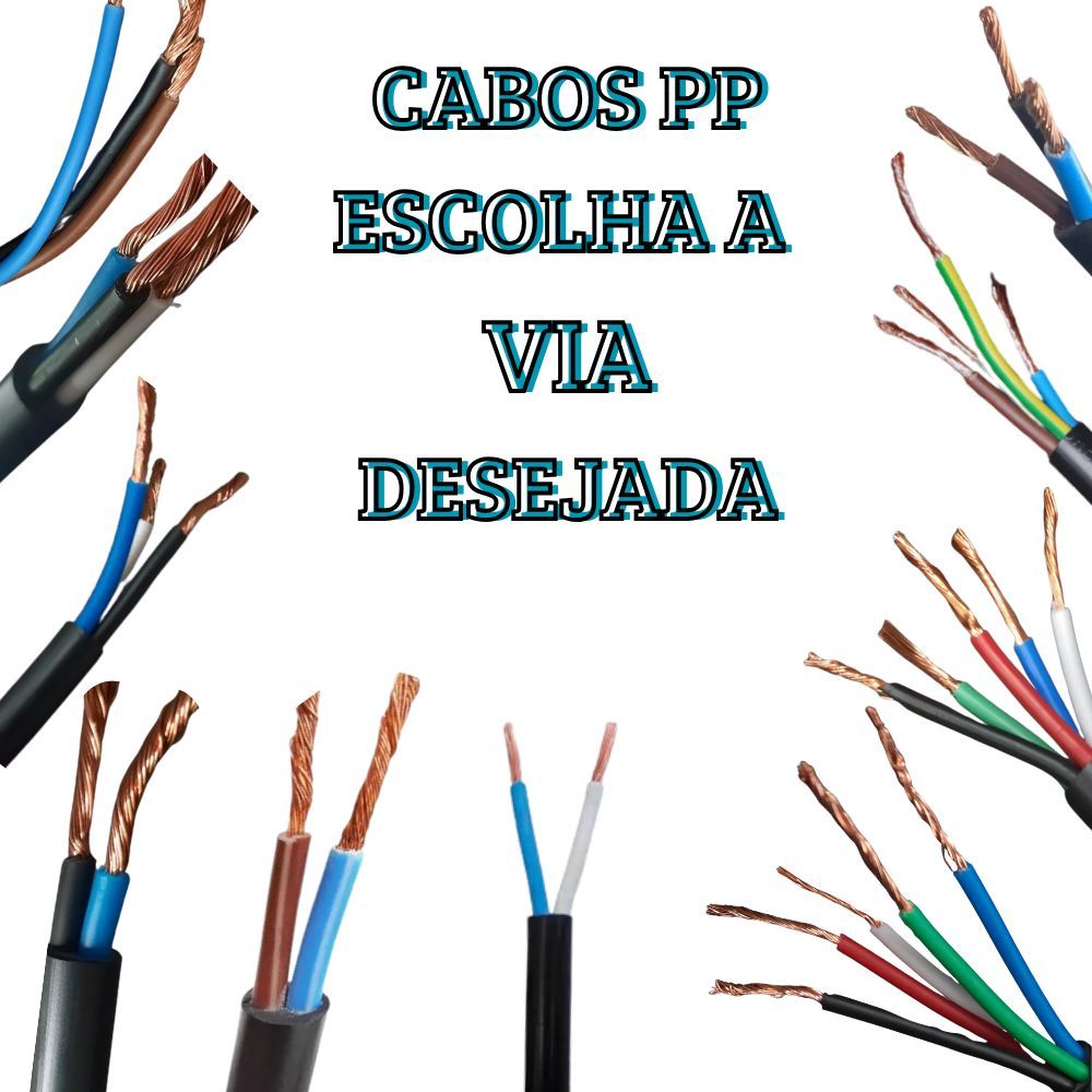 Cabos Elétricos PP Escolha Sua Via Desejada De 2 á 5 Vias Rolo Fechado De 100 METROS