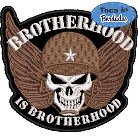 Patch Bordado Caveira Brotherhood 10,5x9,5 cm Cód.1171