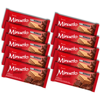Pack 10 unidades Biscoito Wafer Recheado Parati Minueto com Recheio Sabor Chocolate 81g - Kit 10x81g em Oferta na Shopee