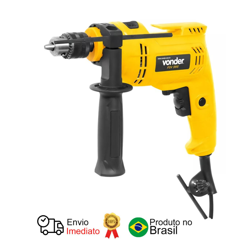 Furadeira Impacto Elétrica 3/8' Fiv 595N 127 V Vonder em Oferta na Shopee