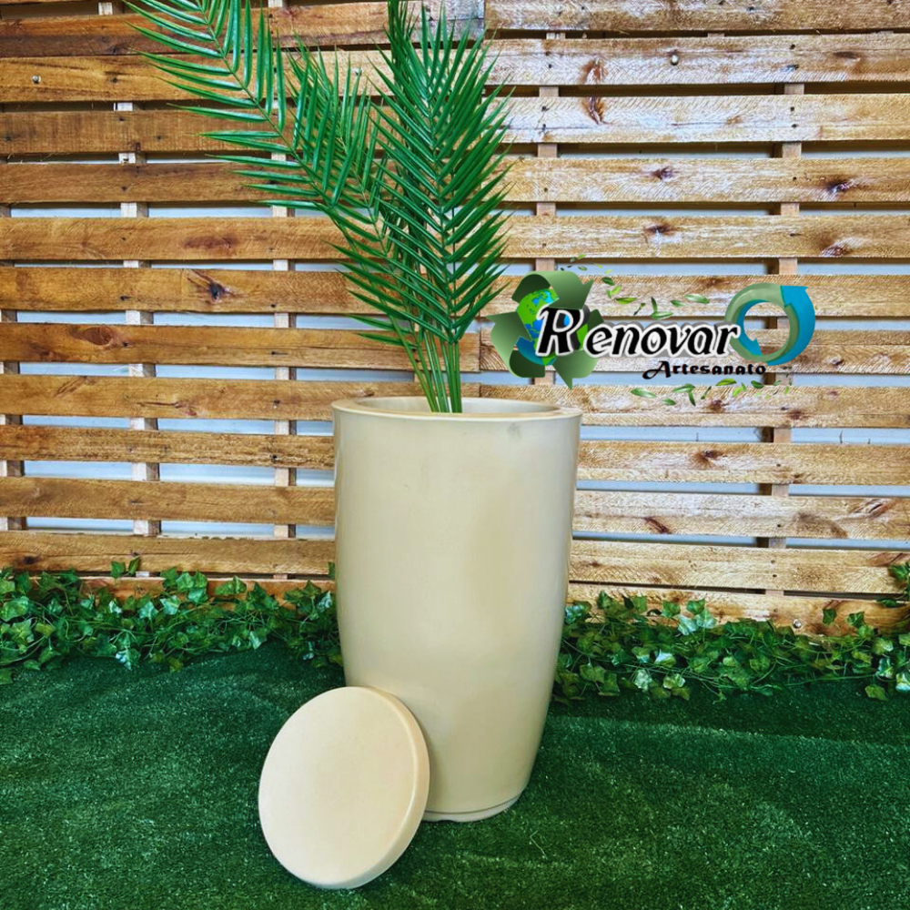 Vaso De Planta  Polietileno Coluna Lisa Luxo  Médio n3