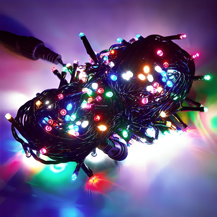 Pisca Pisca 100 Cordão De LED 8 Funções Fio Verde Extensão Pisca Pisca De Natal Bivolt