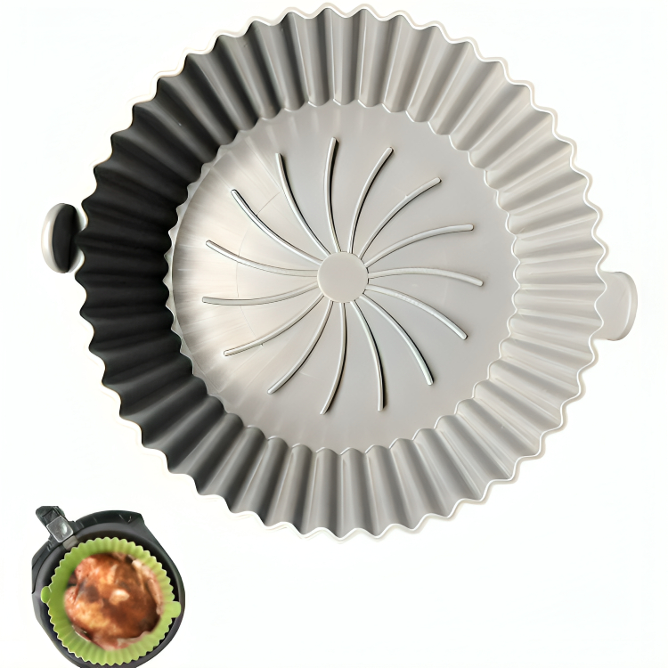 Kit 2 Forma Silicone  De Airfryer Cesto Para Air Fryer Forno Microondas Fritadeira Assadeira Reutilizável Antiaderente