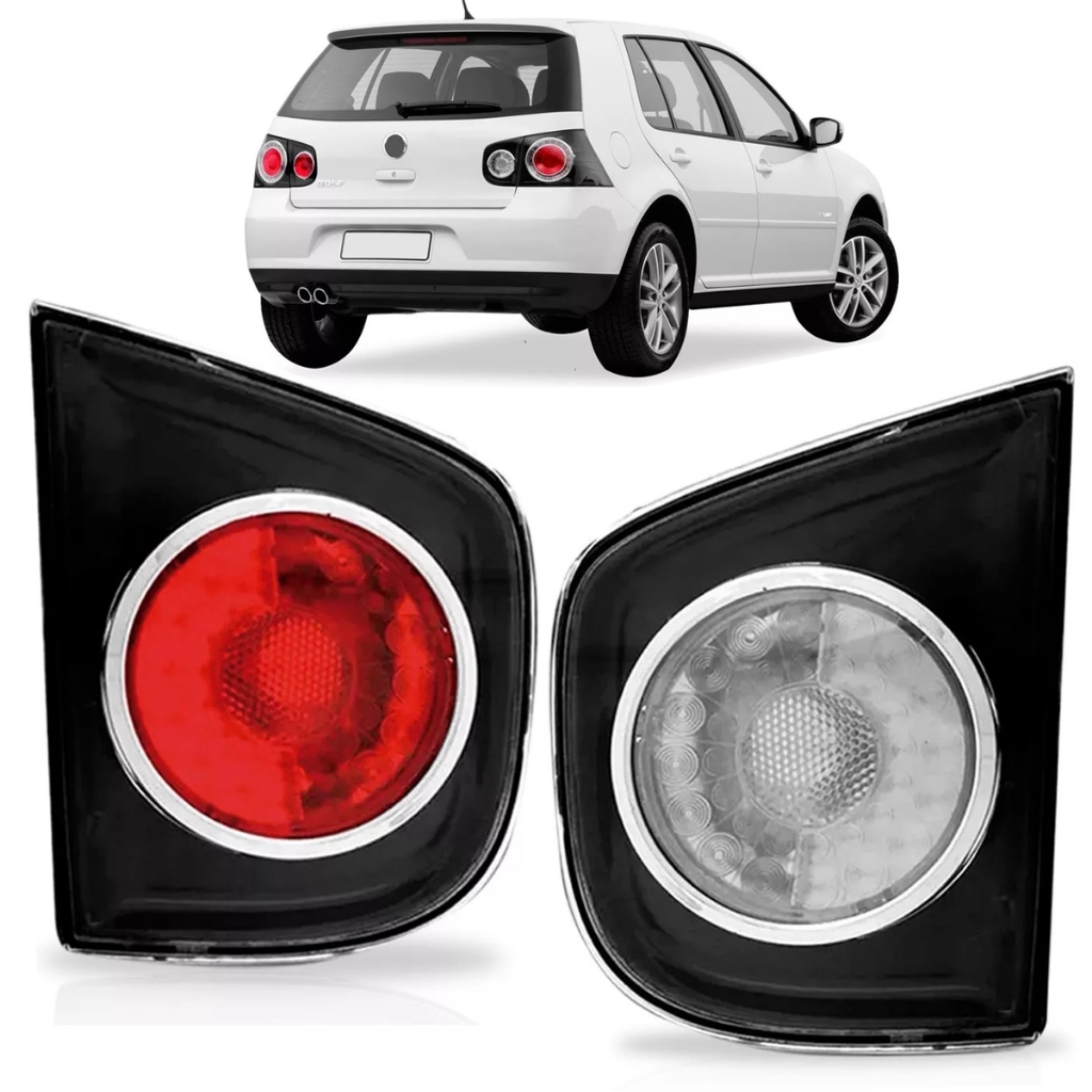 Par Lanterna Traseira Golf 2007 2008 2009 2010 2011 2012 2013 Porta Malas Negra