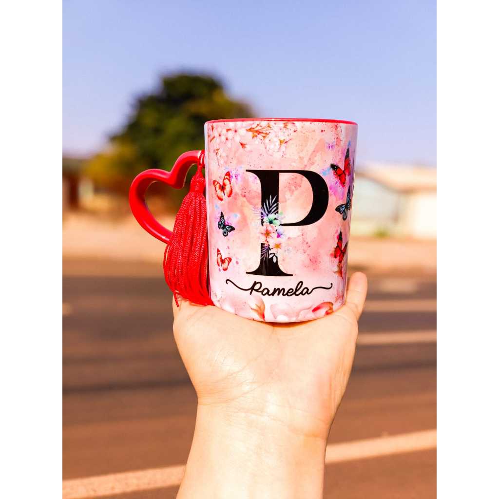 Caneca Alça Coração Personalizada em Oferta na Shopee