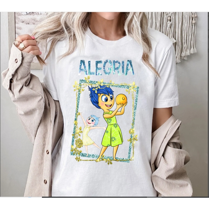 Camisetas Adulto e Infantil Divertidamente Alegria Nojinho Tristeza Raiva Ansiedade todos os Personagens