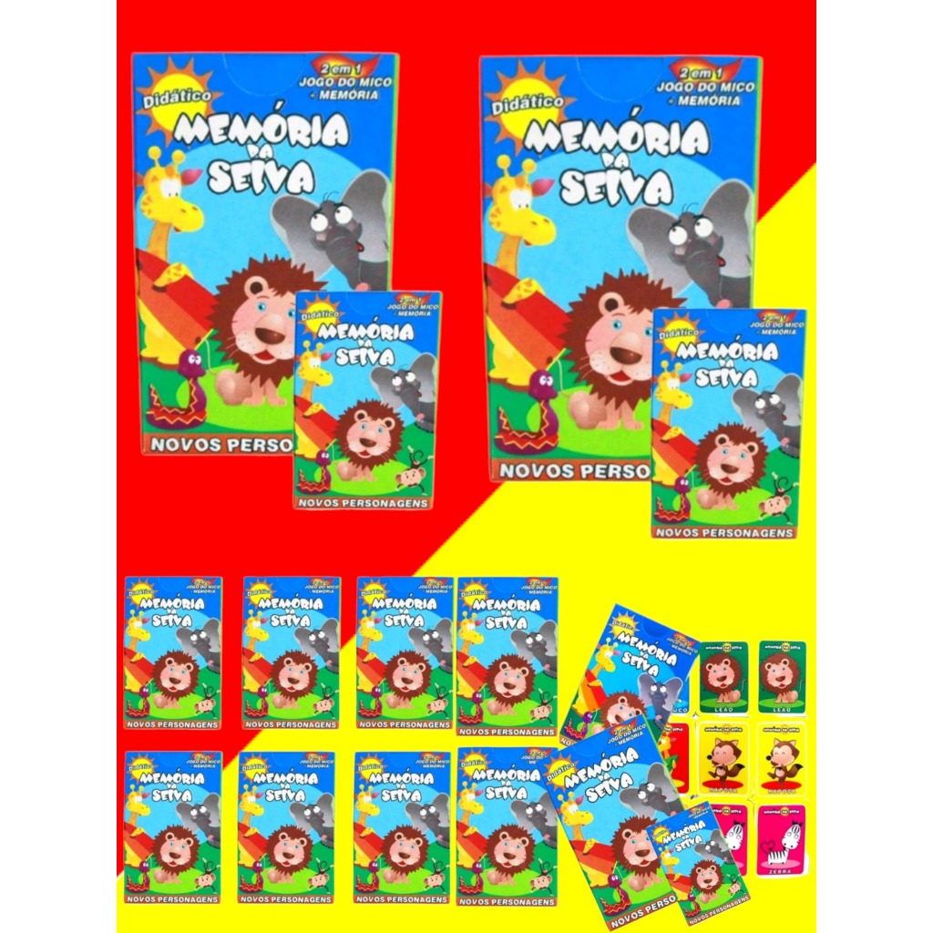 Kit 15 Caixa De Jogo Memoria De Selva Lembracinha Safari Infantil Jogo infantil Festa Prenda Criança