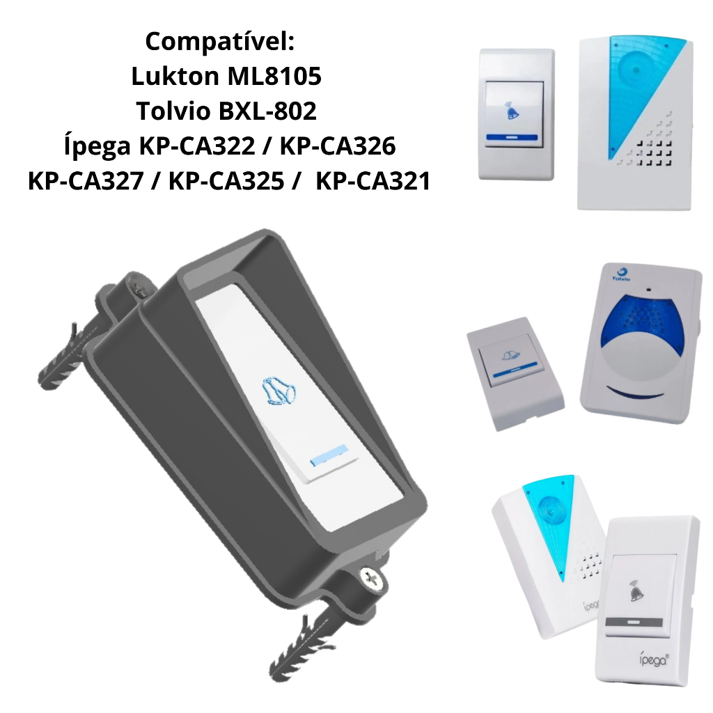 Proteção / Protetor Roubo Chuva para Campainha Eletrônica S015 - Lukton, Tolvio, Ipega, Canj.gg, Bommax em Oferta na Shopee