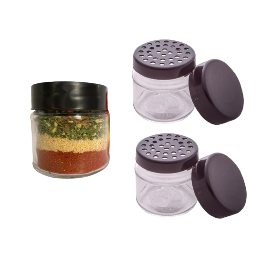 Mini Pote De Vidro 150ml Tampa Para Polvilhar Utilidade Vetrolar Ref:68BLA1