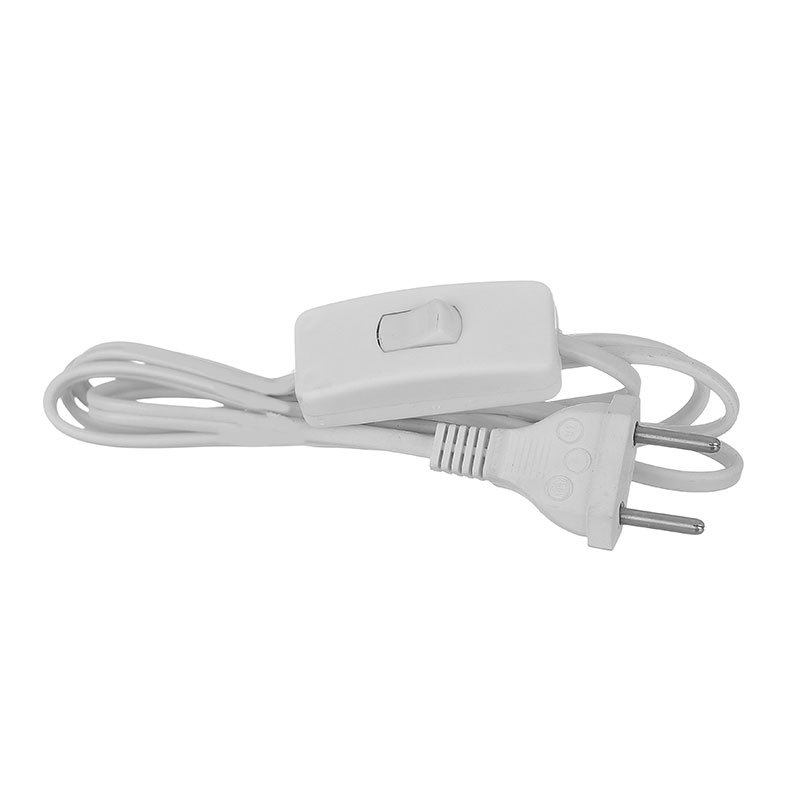 Cordão Abajur Com Interruptor Cabo PP Chato Branco Preto Para Montagem de Abajur Arandela 110v/220v