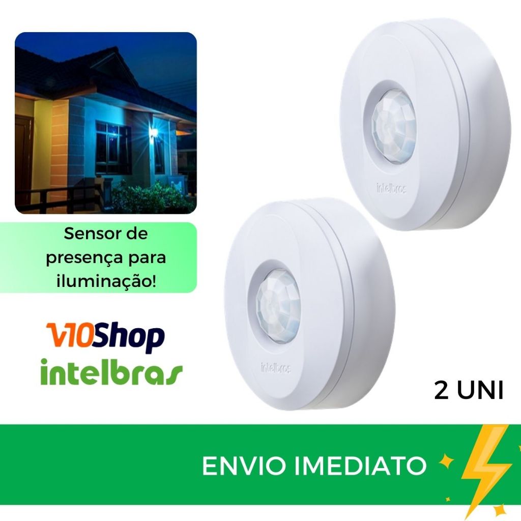 2 Sensor De Presença Espi 360 para Teto Sensor Movimento para Iluminação Lampada Intelbras em Oferta na Shopee