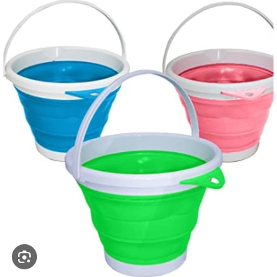 Balde de Silicone Retrátil Dobrável 3L 5L 10L Multiuso Portátil em Oferta na Shopee