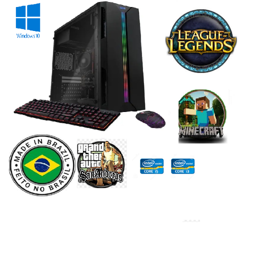 computador i3 barato CPU GAMER 8gb SSD120G+HD500 RODA AUTOCAD COREL PHOTOSHOP CS LOL ET2 mine roblox