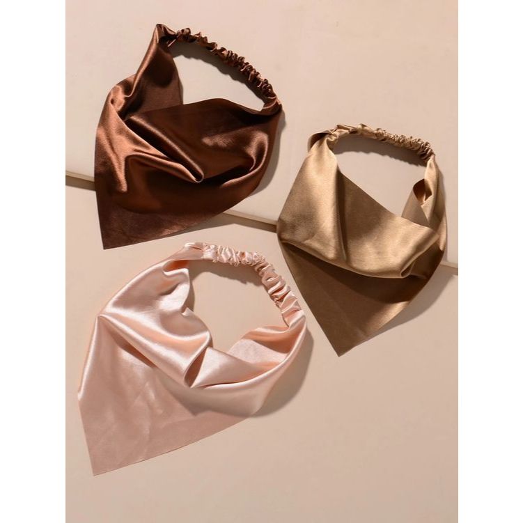 Lenço De Cetim Camponesa Para Cabelo Bandana Com Elástico