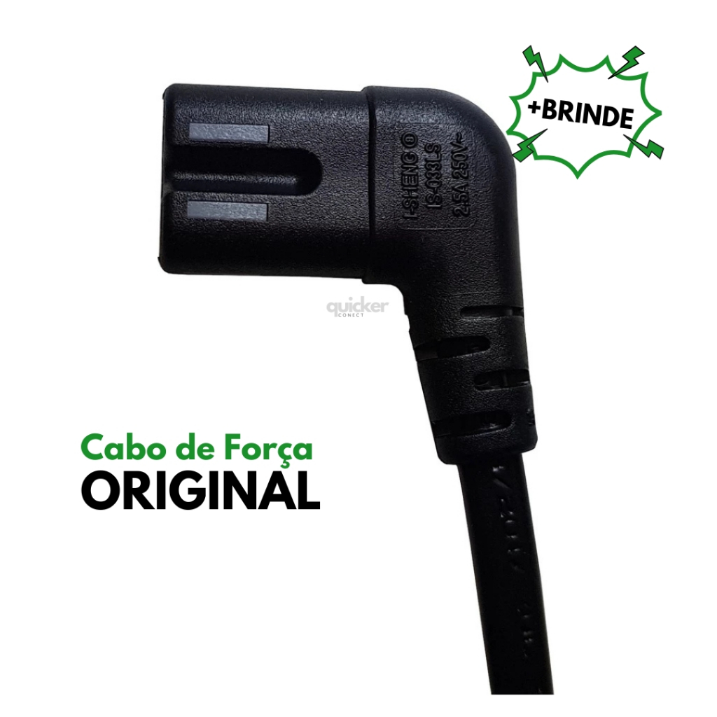 Cabo de Força alimentação Smart TV Samsung 90 Graus