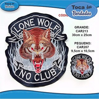 Kit Patch Bordado Bordado Lone Wolf 31x26 cm + Patch Bordado pequeno Cód.1926