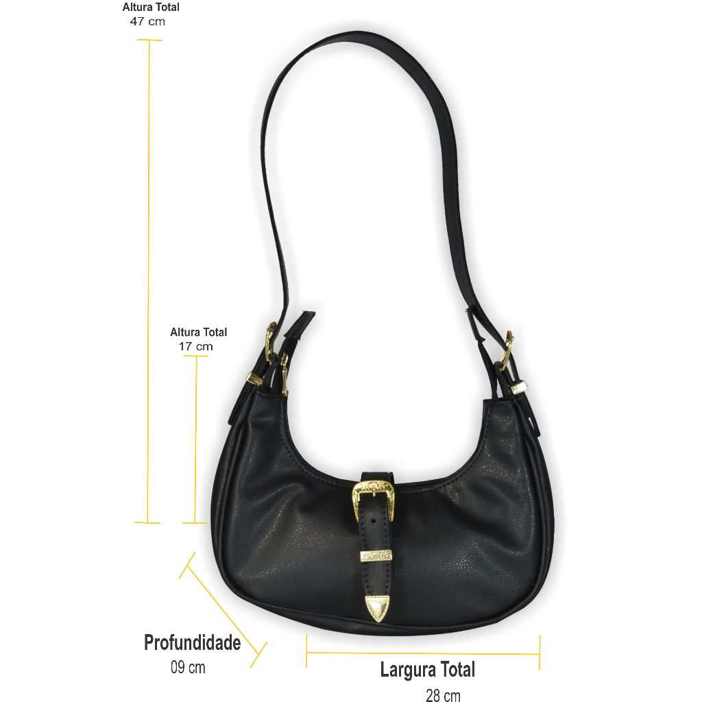 Bolsa Baguete Feminina Meia Lua De Ombro e Mão Tendencia Moderna  Pequena Festa Balada