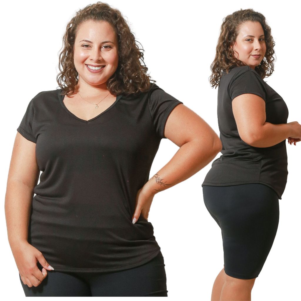 Blusa Dry fit Plus Size Feminina Roupa de Academia Até o G5 Para Treino Curve