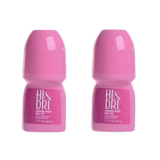 KIT COM 2 PEÇAS DO Desodorante Powder Fresh Roll On- Hi Dri 50 ML em Oferta na Shopee