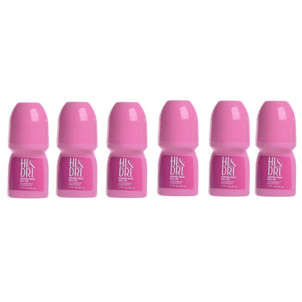 KIT COM 6 PEÇAS DO Desodorante Powder Fresh Roll On- Hi Dri 50 ML