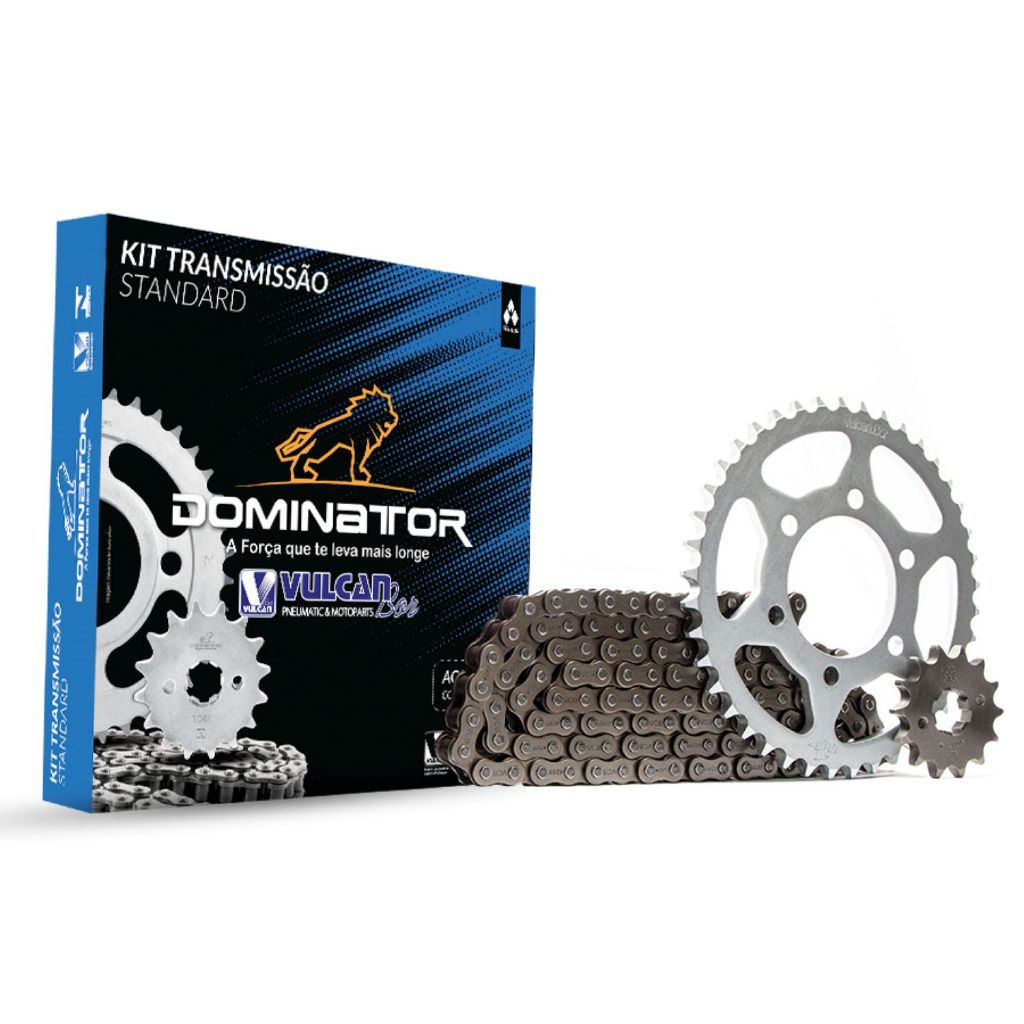 Kit Relação Transmissão Completo Std Xtz150 Crosser Aço 1045 Vulcanbor Linha Dominator
