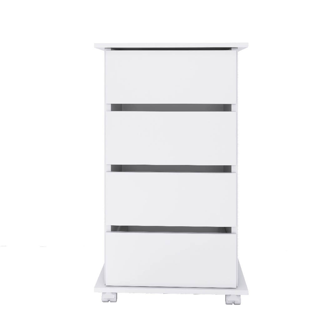 Carrinho Auxiliar Gaveteiro Criado 4 Gavetas Cores Branco/Preto em Oferta na Shopee