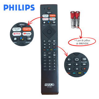 Controle remoto PHILIPS para SMART TV / NETFLIX, YOUTUBE, PRIME VIDEO, GOOGLE PLAY / HY-330 em Oferta na Shopee