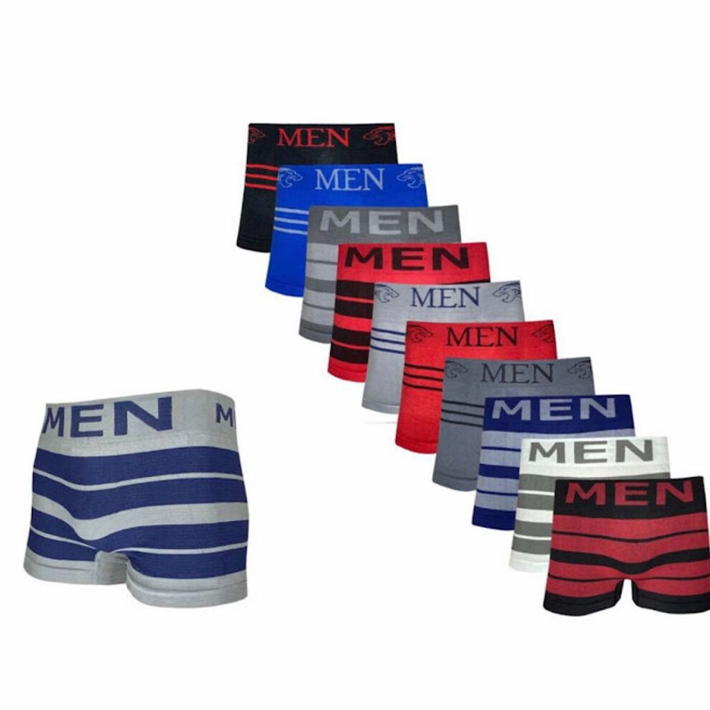 KIT 12 Cueca Box Micro Fibra MEN Boxer Sem Costura Sortidas Envio Full
