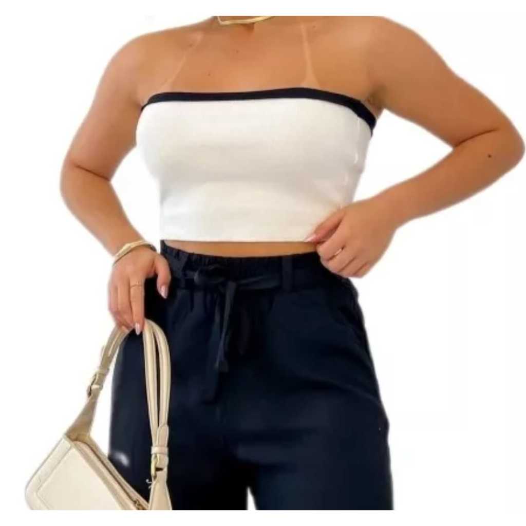 : Cropped Top tomara que caia combina com tudo lindo moderno e elegante.