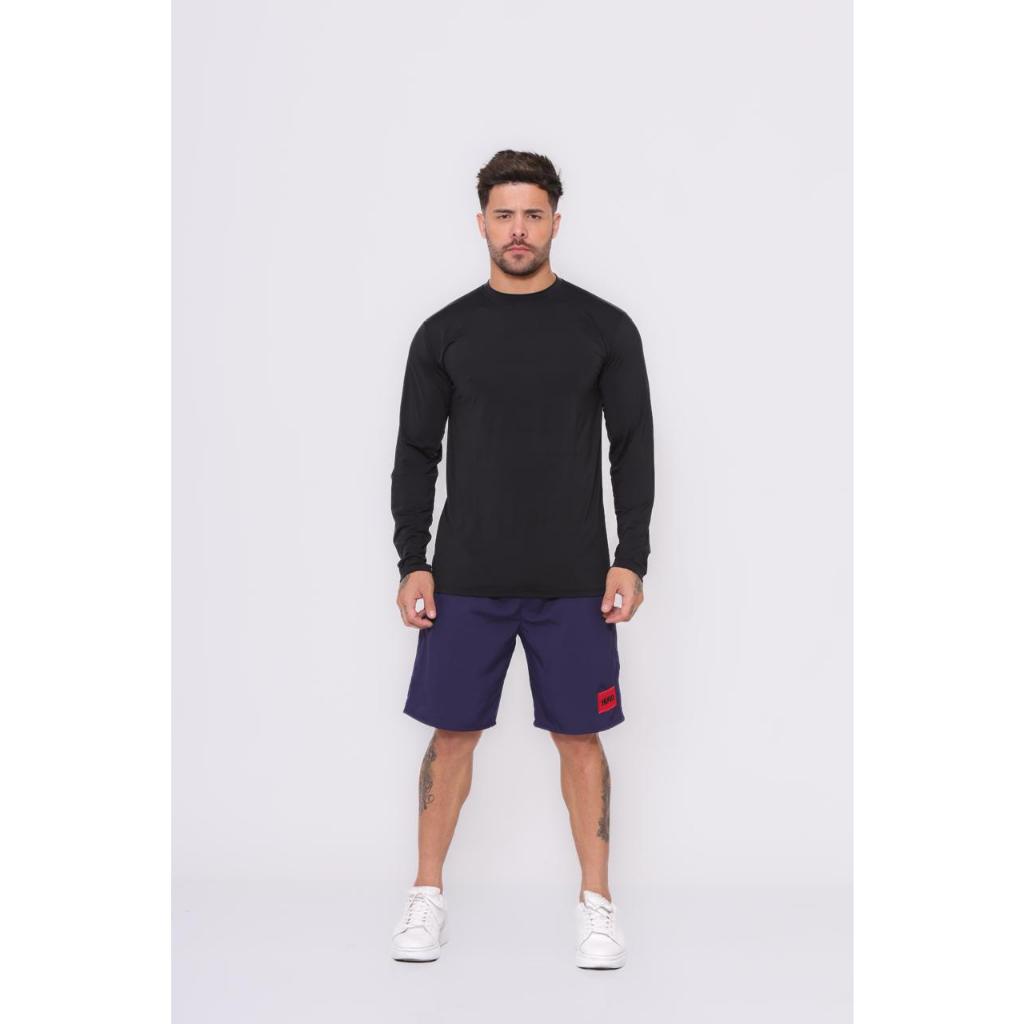 Camisetas Masculina Manga Longa Comprida Com Punho em Tecido Modelador Elanca
