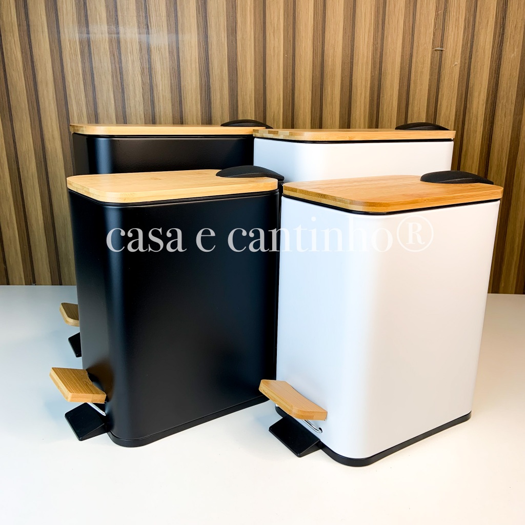 Lixeira para Casa Banheiro Cozinha Grande em Inox ou Metal  Com e Sem Pedal Decorativa Mul...