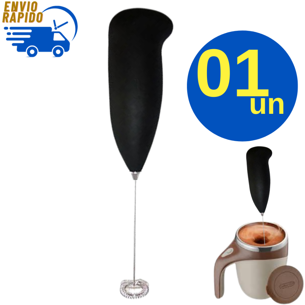 Mixer Mexedor Misturador de Bebidas Portátil a Pilha Café Suco Shake Capuccino Leite Cafeteria Restaurante