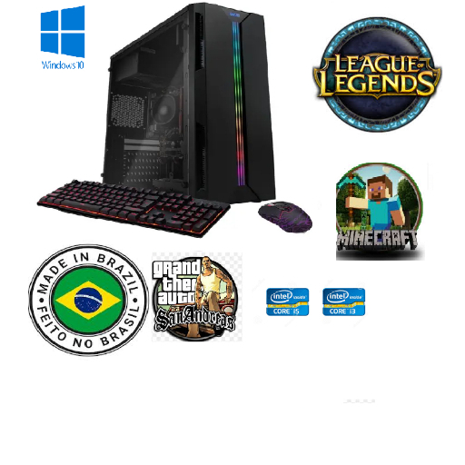 cpu pc gamer i3 barato 8gb ssd 128g+hd500 pra jogar casa escritorios estudantes wifi hdmi lol roblox