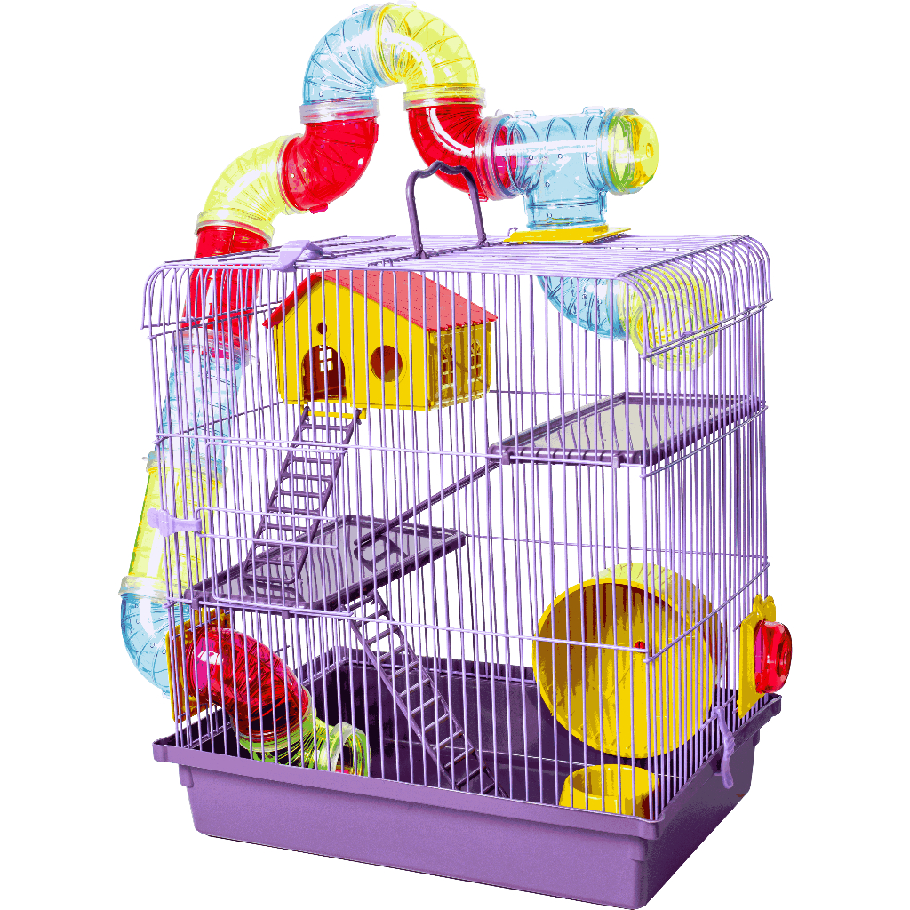 Gaiola Tubo Super Luxo Roedores Hamster 3 Andares Resistente Design Moderno - ENVIO IMEDIATO