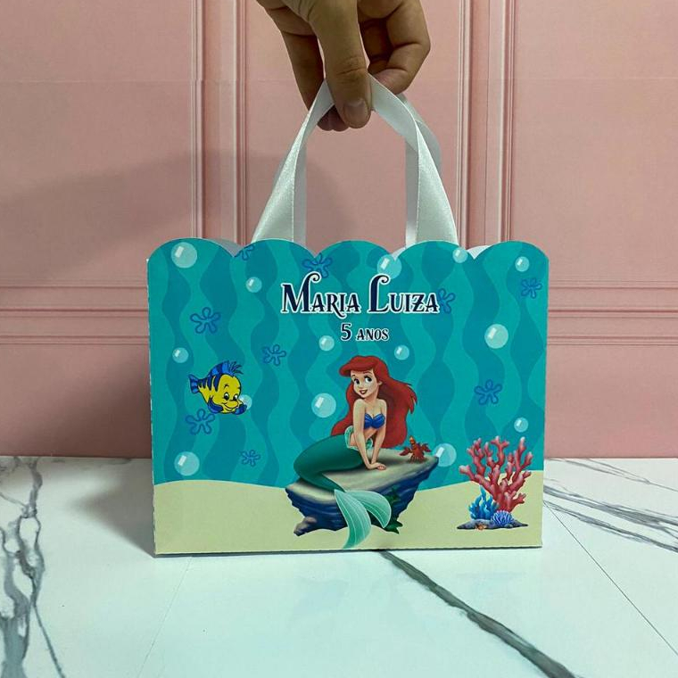 Sacolinha Personalizada Pequena Sereia– sacolinhas personalizadas - lembrancinhas personalizadas - vários temas