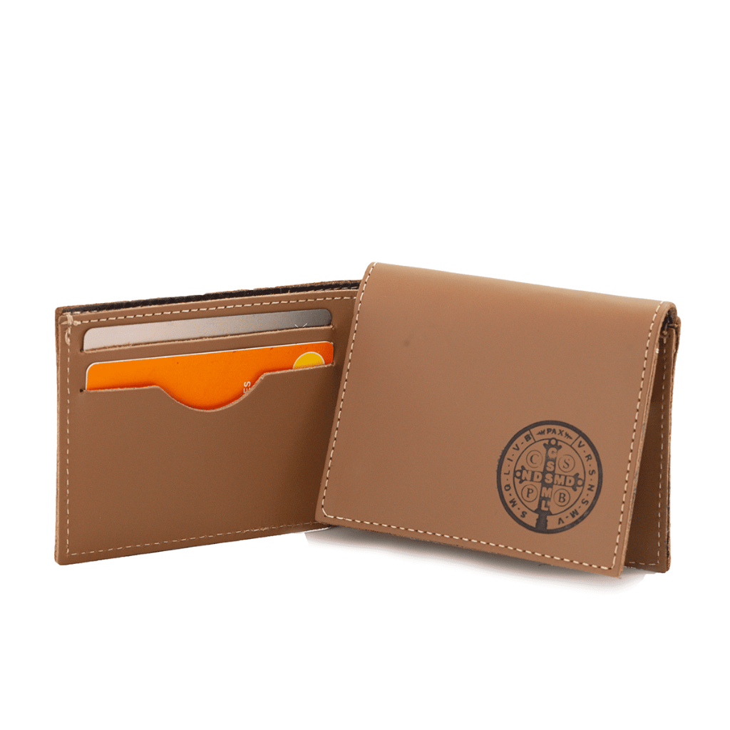 Carteira Masculina em L Couro Legitimo Carimbo São Bento Para Documentos, Notas, Cnh e Cartões