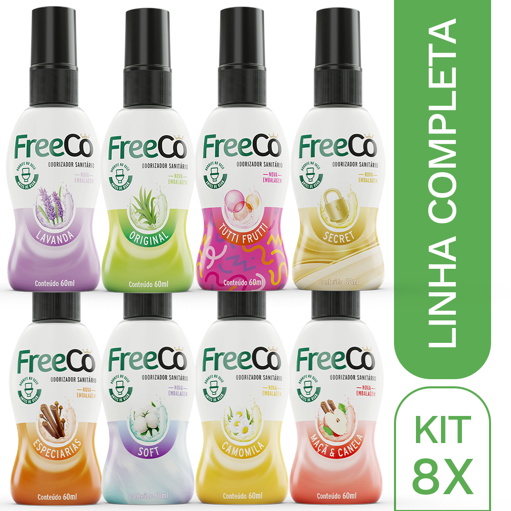 FreeCô Linha Completa de Fragrâncias 60ml - Kit com 8 em Oferta na Shopee