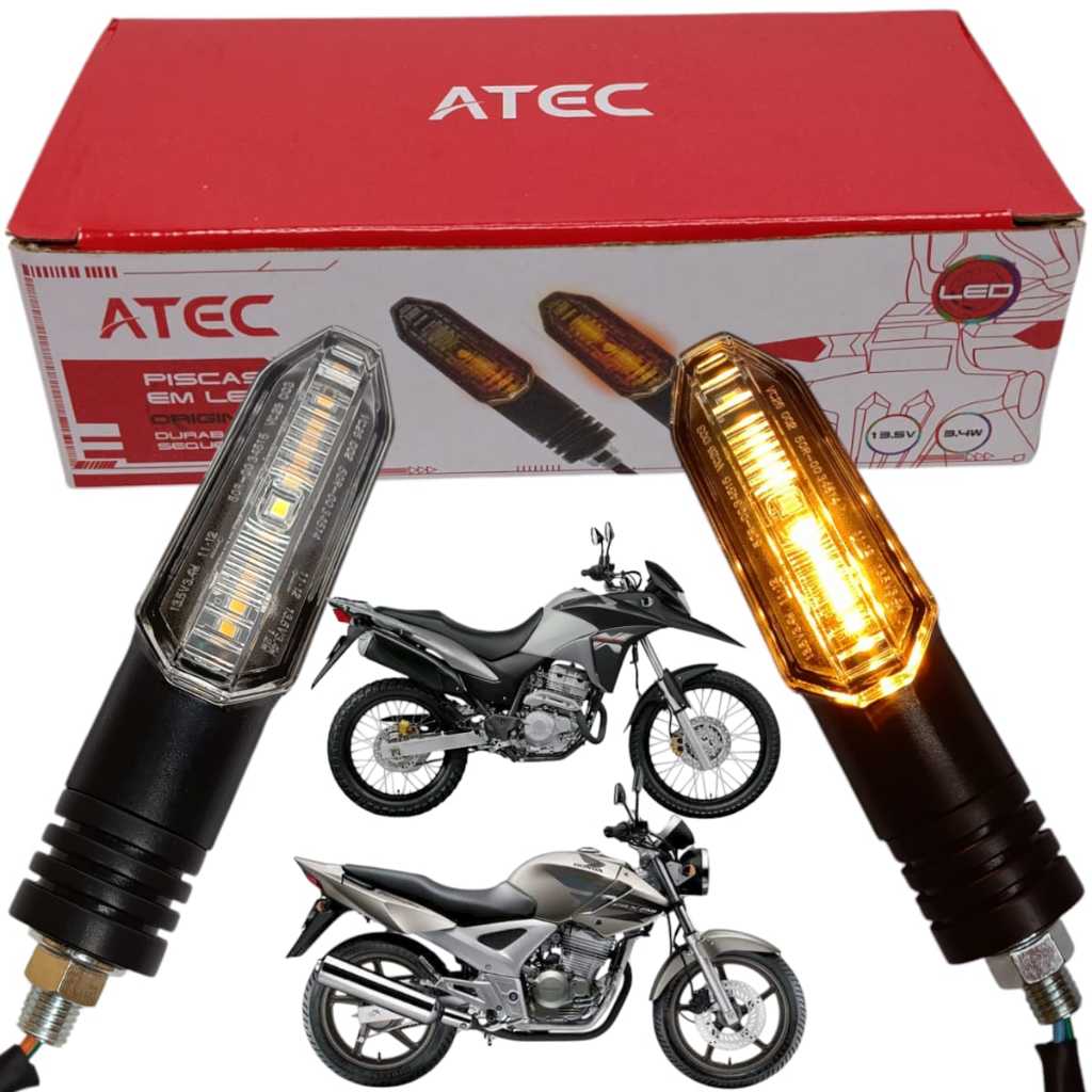 Par Pisca Led Sequencial Twister Modelo Original Atec Cb 300 Xre 300 Cbx 250 Twister