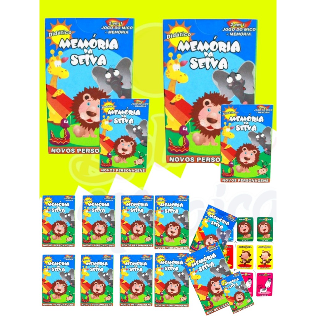 Kit 5 Caixa De Jogo Memoria De Selva Lembracinha Safari Infantil Jogo infantil Festa Prenda Criança em Oferta na Shopee