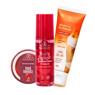 Kit Body Splash + Bisnaga Vitamina E + Esfoliante Corporal PhálleBeauty em Oferta na Shopee