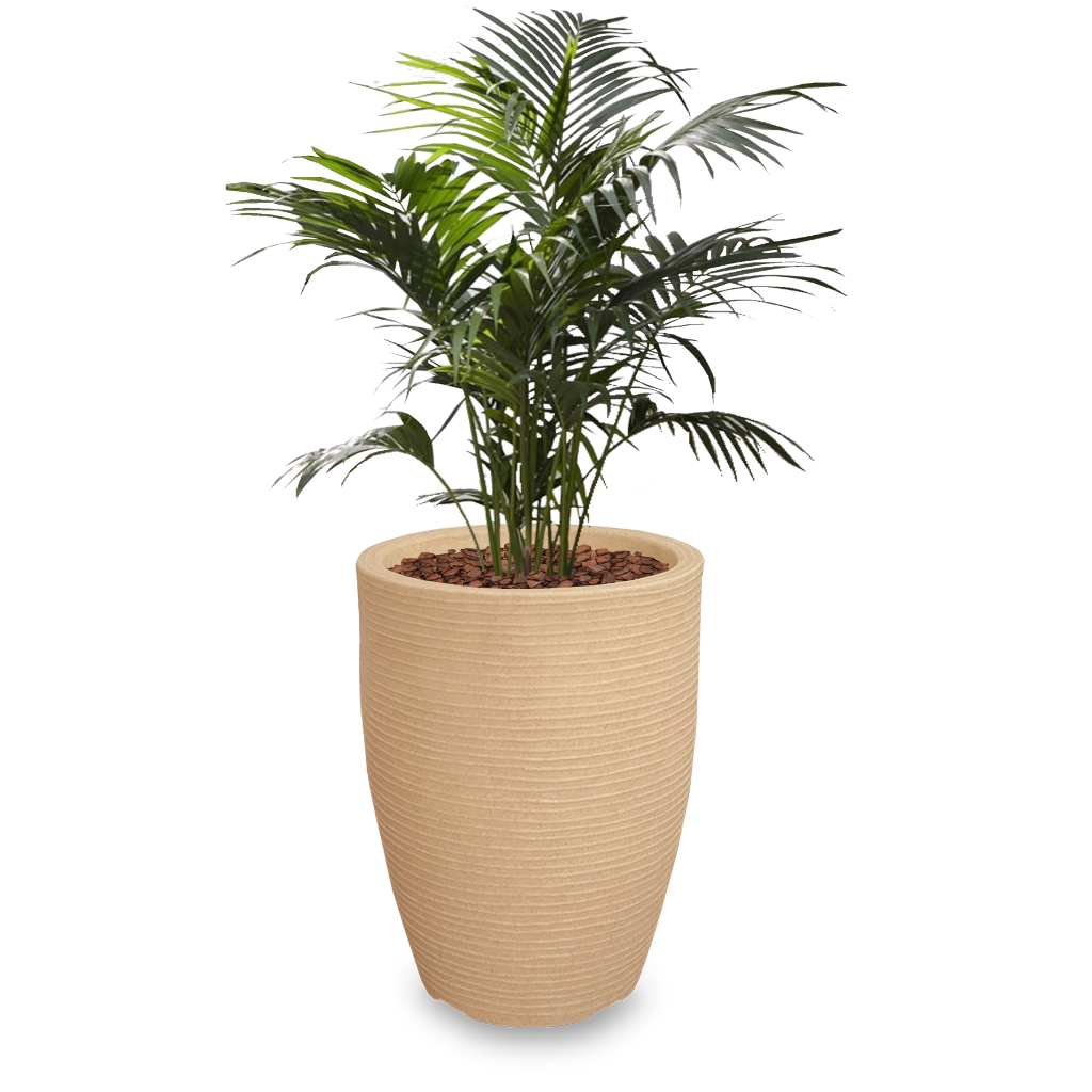 Vaso De Planta Flores Decorativo 45x35 Cm em Redondo Pilão Coluna Resina Plastico Polietileno