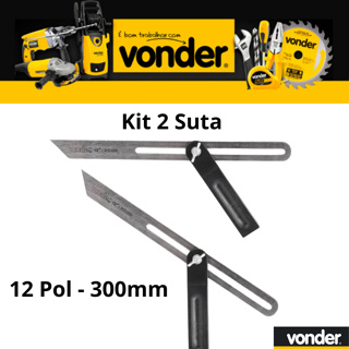 Kit 2 Suta 12 Pol 300mm Transferidor Copiador Ângulos Vonder em Oferta na Shopee